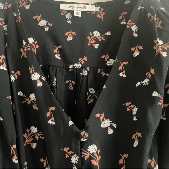 Madewell Challis Sophia Mini Dress in Black Woodland Floral 20424 - Picture 4 of 10